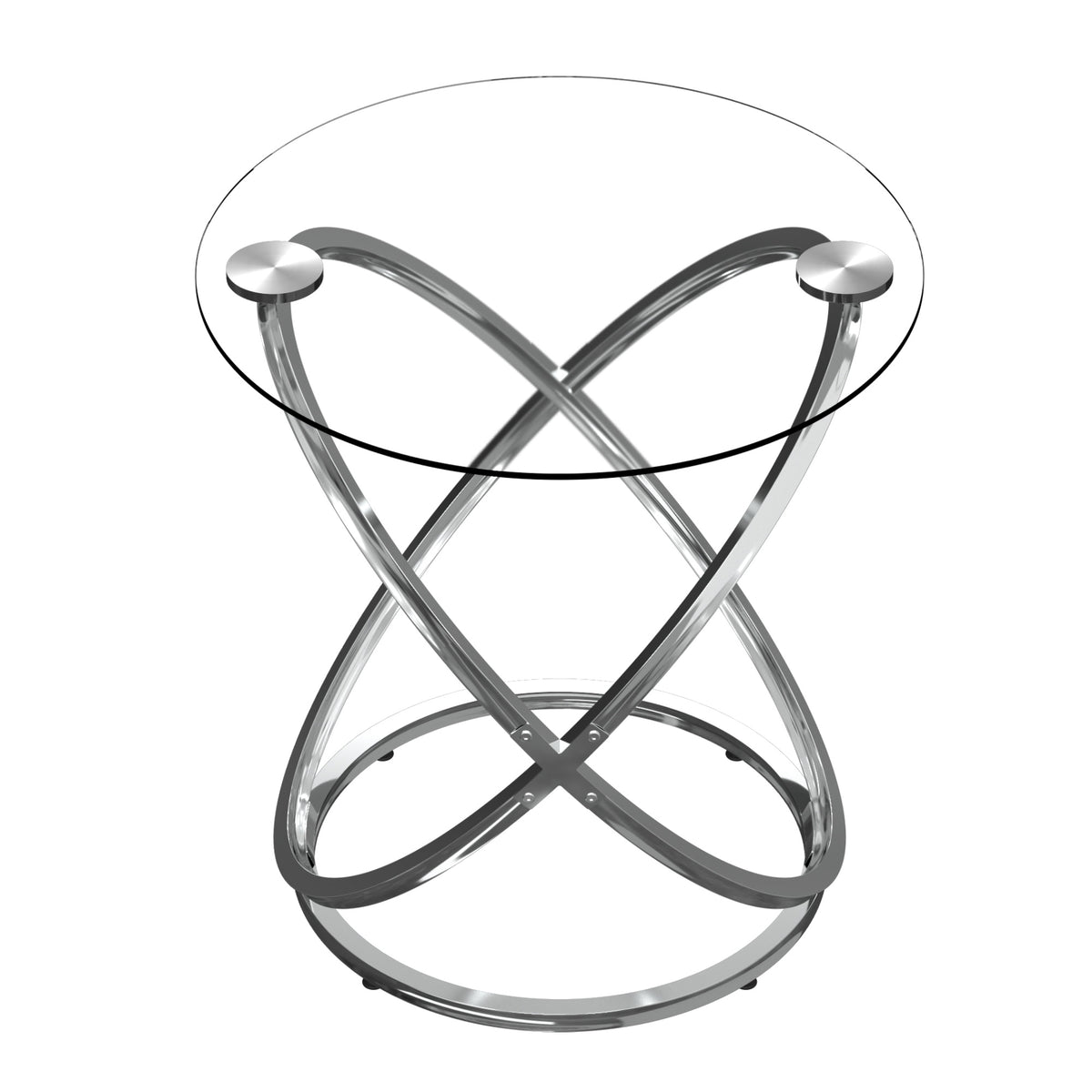 Modern Round Glass Coffee Table –Side Table for Living Room CT001