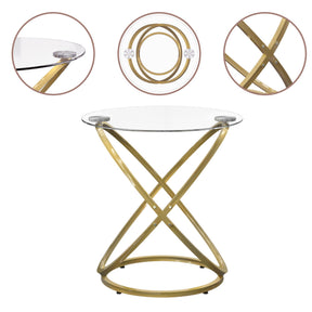 Modern Round Glass Coffee Table –Side Table  for Living Room CT001