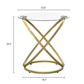 Modern Round Glass Coffee Table –Side Table  for Living Room CT001