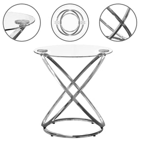 Modern Round Glass Coffee Table –Side Table  for Living Room CT001