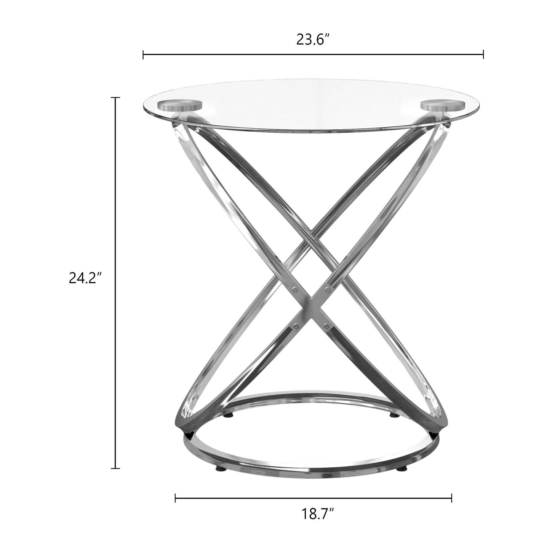 Modern Round Glass Coffee Table –Side Table  for Living Room CT001