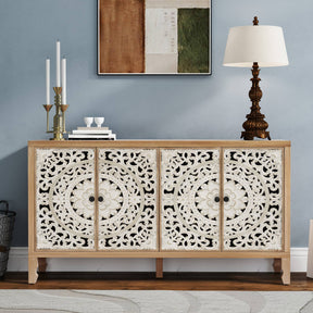 VineSparkle Floral Carved Buffet & Sideboard Cabinet, for Dining Room,living room BS017