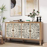 VineSparkle Floral Carved Buffet & Sideboard Cabinet, for Dining Room,living room BS017