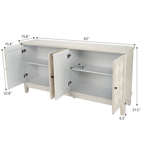 Bohemian Sideboard - Accent Cabinet for Dining Room,White BS020