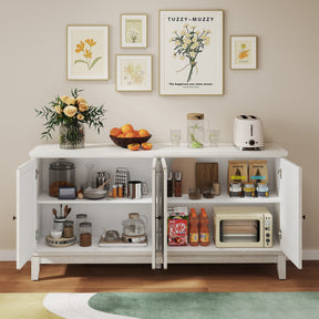 Bohemian Sideboard - Accent Cabinet for Dining Room,White BS020