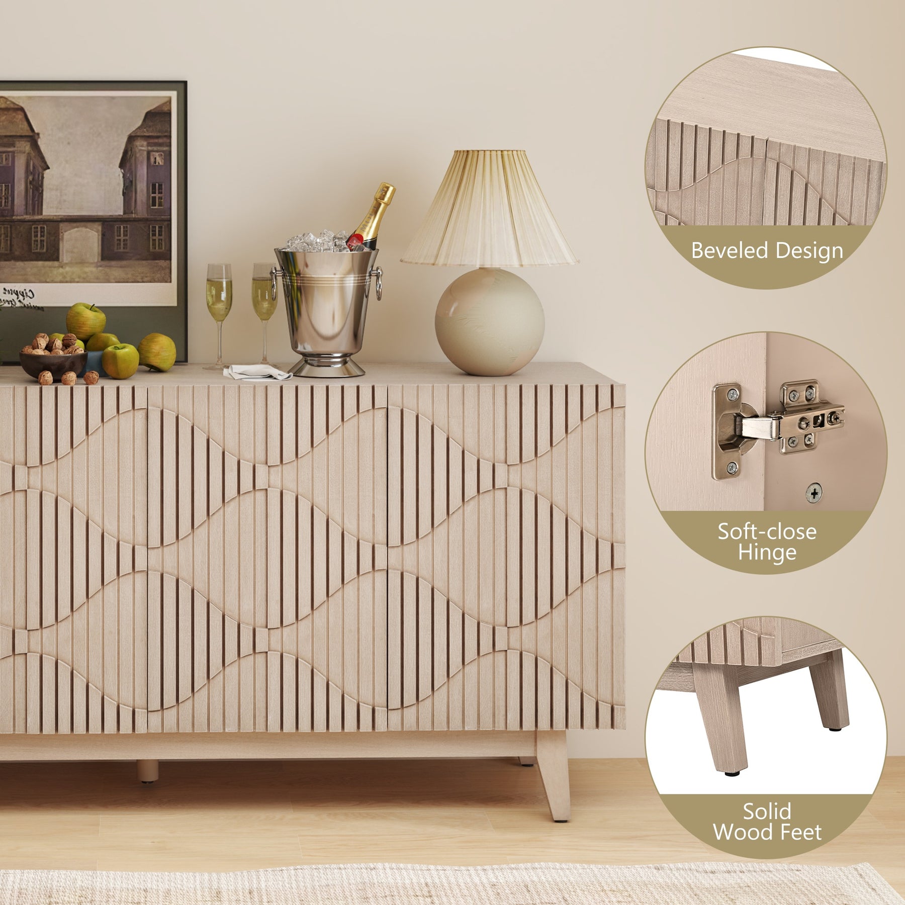 Bohemian Sideboard - Accent Cabinet, Natural BS021