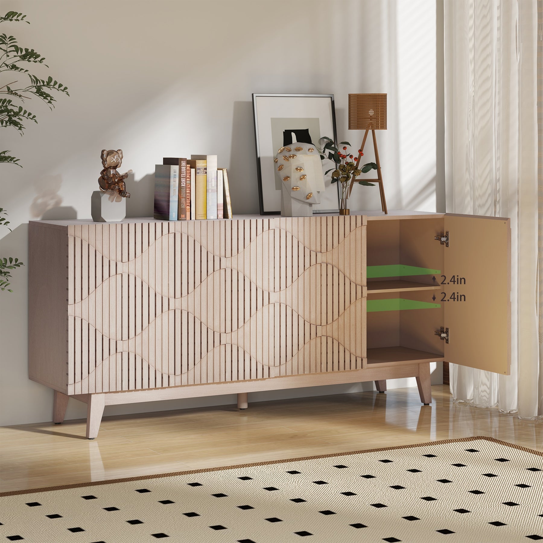 Bohemian Sideboard - Accent Cabinet, Natural BS021