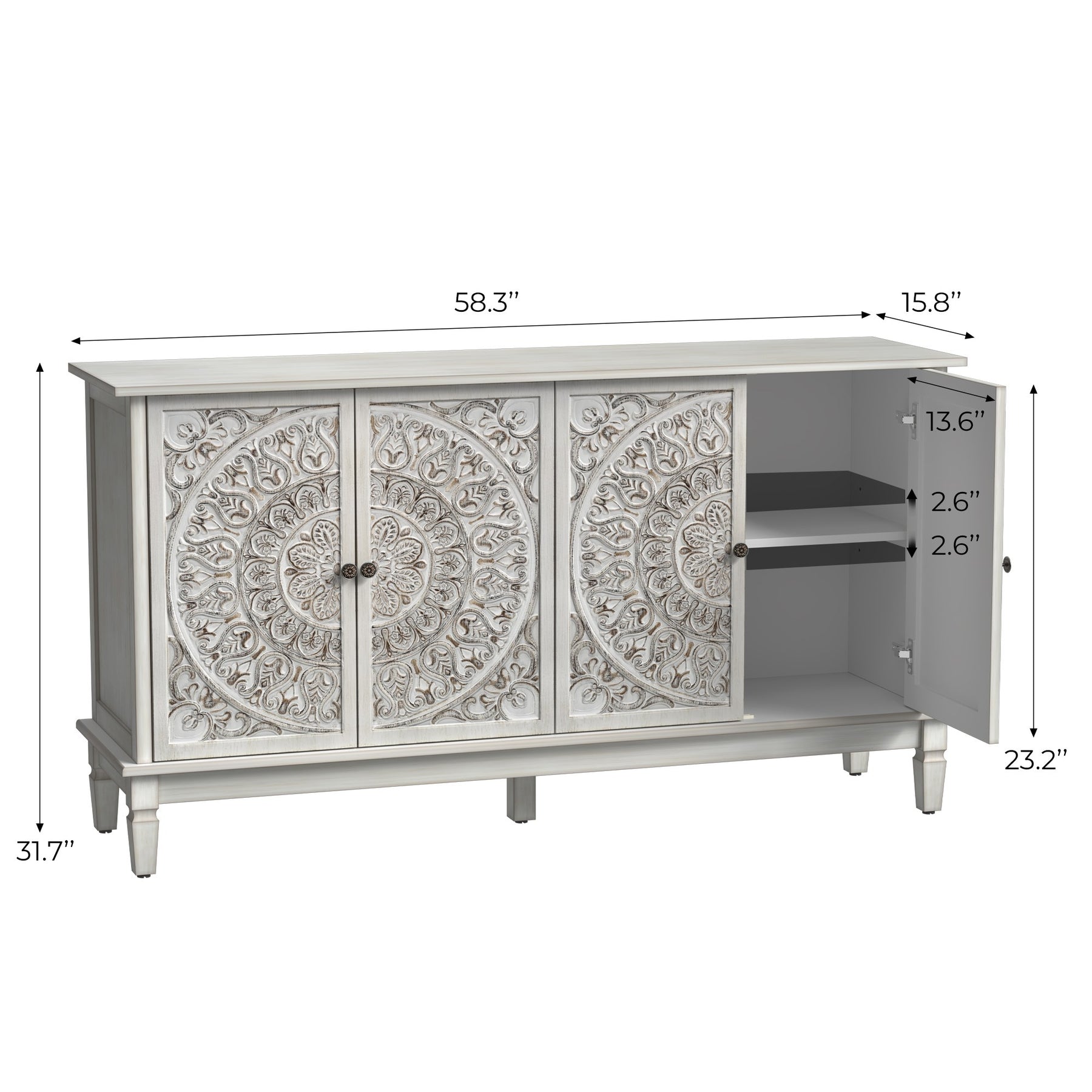 Buffet Cabinet with Storage, Accent Cabinet , for Kitchen, Living Room, Entryway  BS026