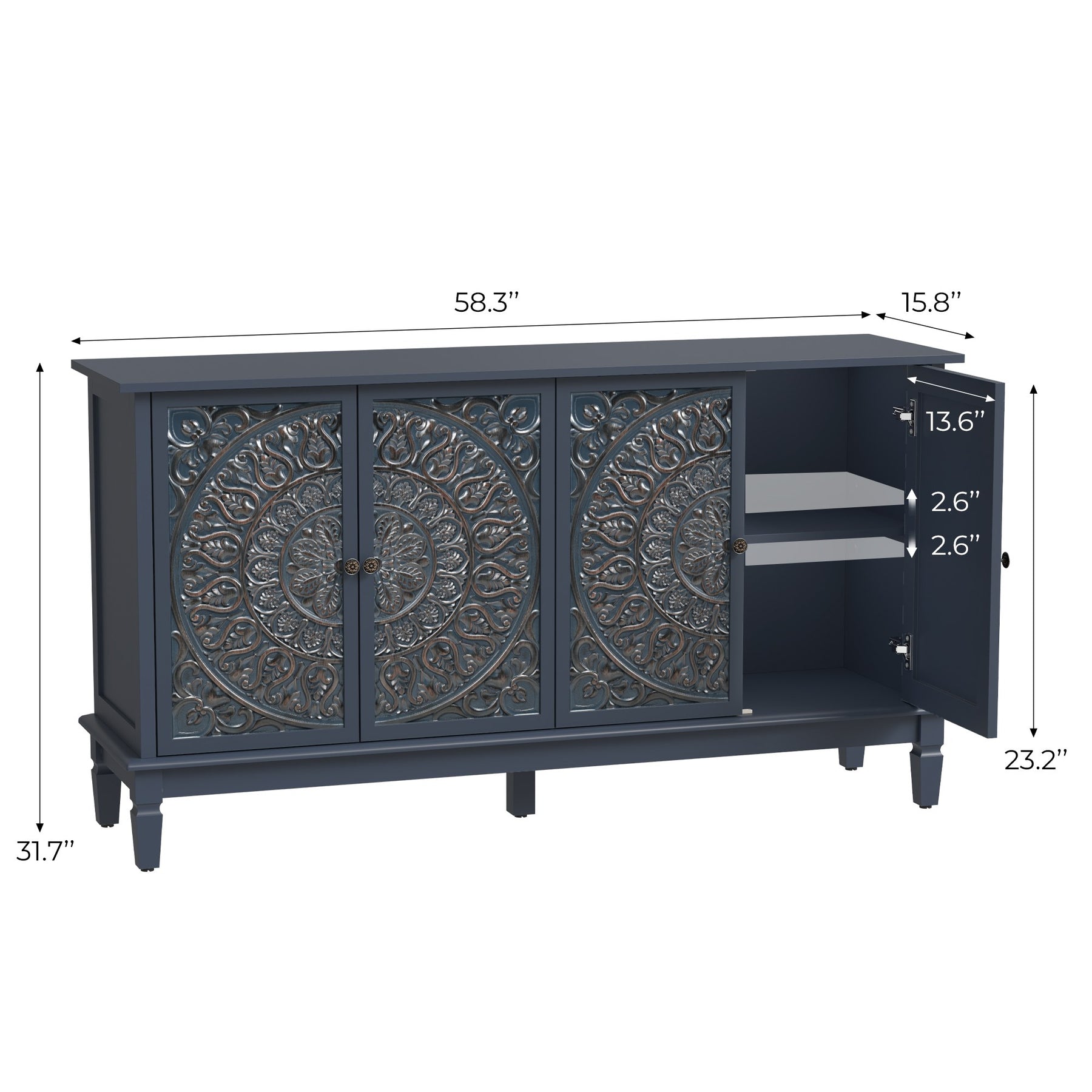 Buffet Cabinet with Storage, Accent Cabinet , for Kitchen, Living Room, Entryway  BS026