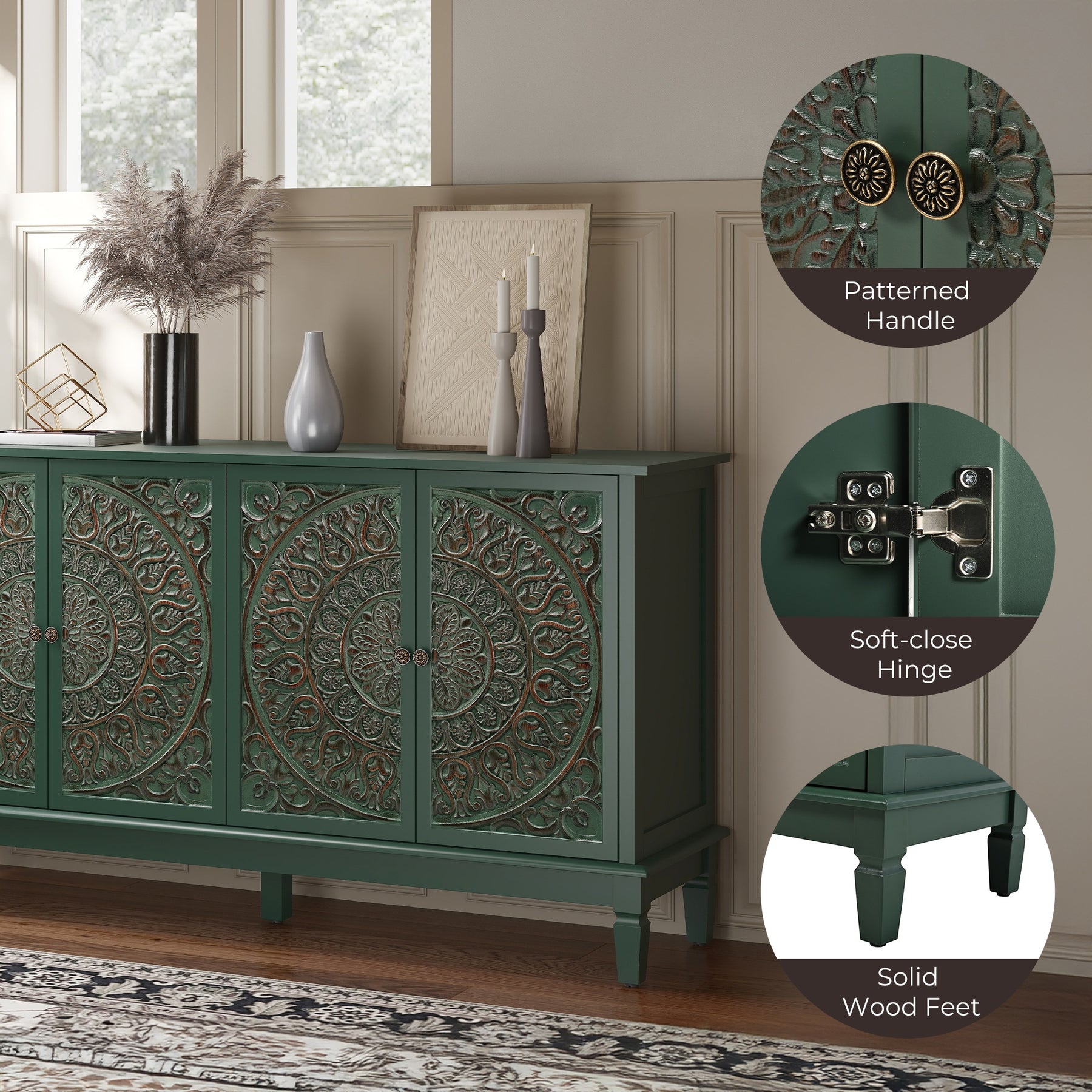 Buffet Cabinet with Storage, Accent Cabinet , for Kitchen, Living Room, Entryway  BS026