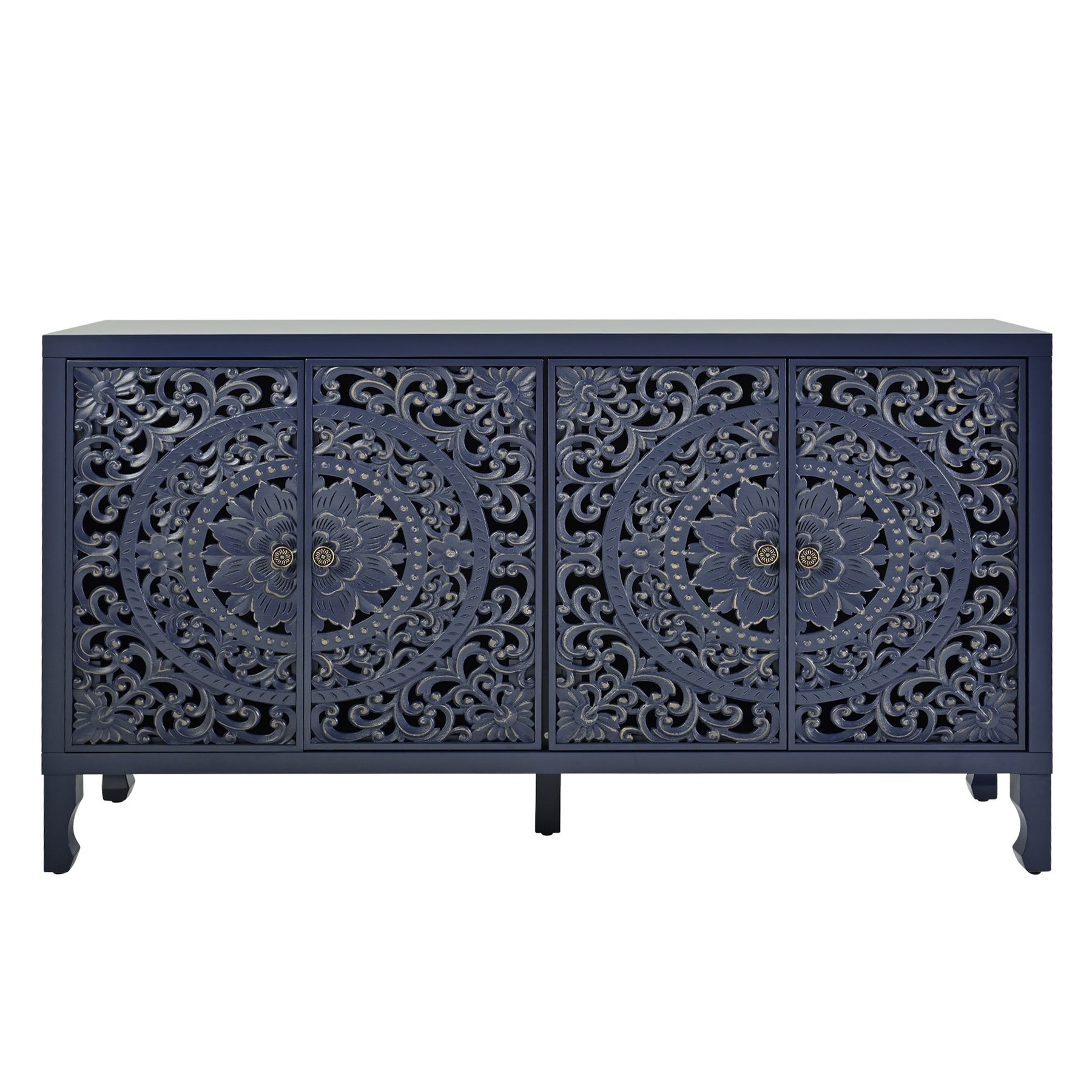 VineSparkle Floral Carved Buffet & Sideboard Cabinet, for Dining Room,living room BS017