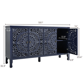VineSparkle Floral Carved Buffet & Sideboard Cabinet, for Dining Room,living room BS017
