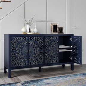VineSparkle Floral Carved Buffet & Sideboard Cabinet, for Dining Room,living room BS017