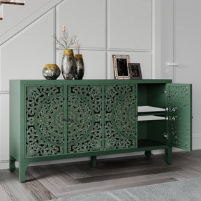 VineSparkle Floral Carved Buffet & Sideboard Cabinet, for Dining Room,living room BS017