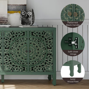 VineSparkle Floral Carved Buffet & Sideboard Cabinet, for Dining Room,living room BS017