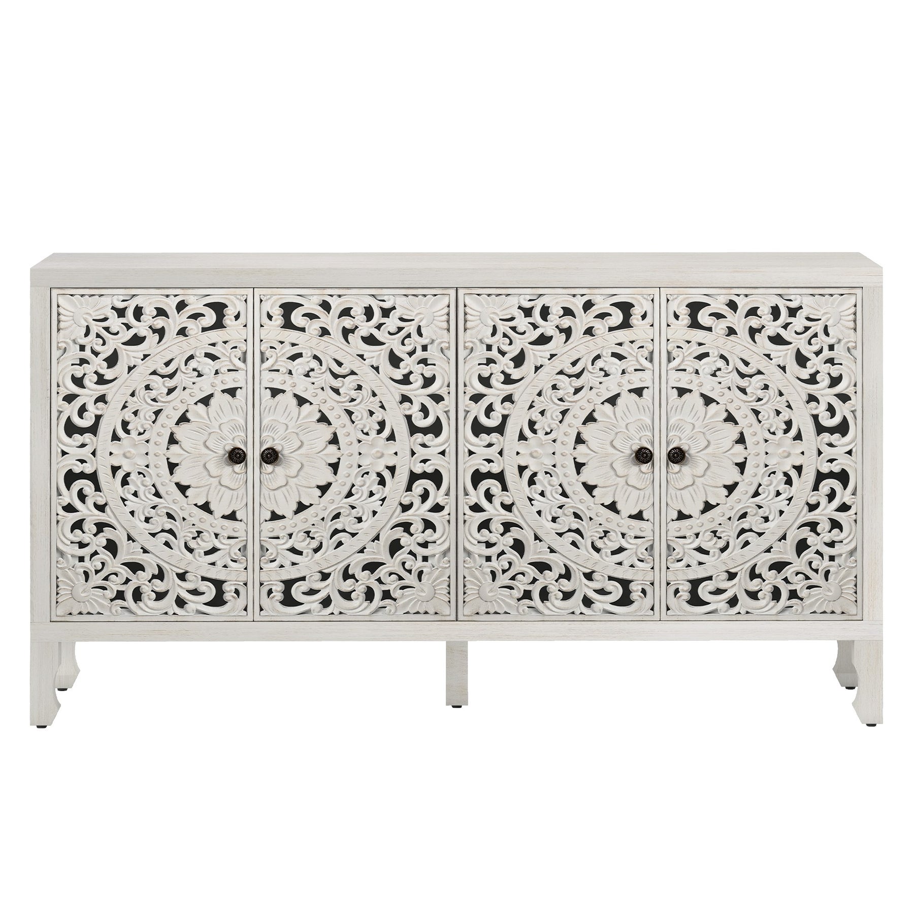 VineSparkle Floral Carved Buffet & Sideboard Cabinet, for Dining Room,living room BS017