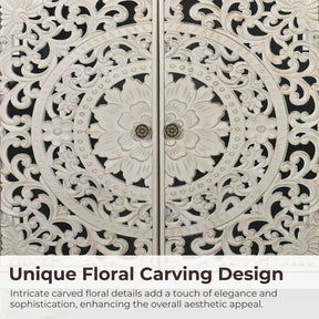 VineSparkle Floral Carved Buffet & Sideboard Cabinet, for Dining Room,living room BS017