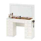 Vanity Desk  Glass top ,11 Drawers Makeup Vanity Desk,  for Bedroom,VVB004