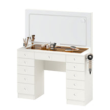 Vanity Desk  Glass top ,11 Drawers Makeup Vanity Desk,  for Bedroom,VVB004