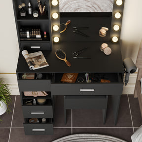 Modern Vanity Set  - White Bedroom Makeup Vanity  Storage Bench VVB002