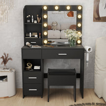 Modern Vanity Set  - White Bedroom Makeup Vanity  Storage Bench VVB002