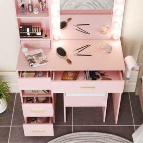 Modern Vanity Set  - White Bedroom Makeup Vanity  Storage Bench VVB002