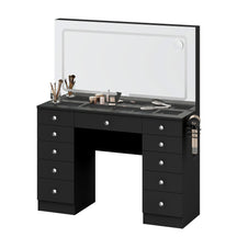 Vanity Desk  Glass top ,11 Drawers Makeup Vanity Desk,  for Bedroom,VVB004
