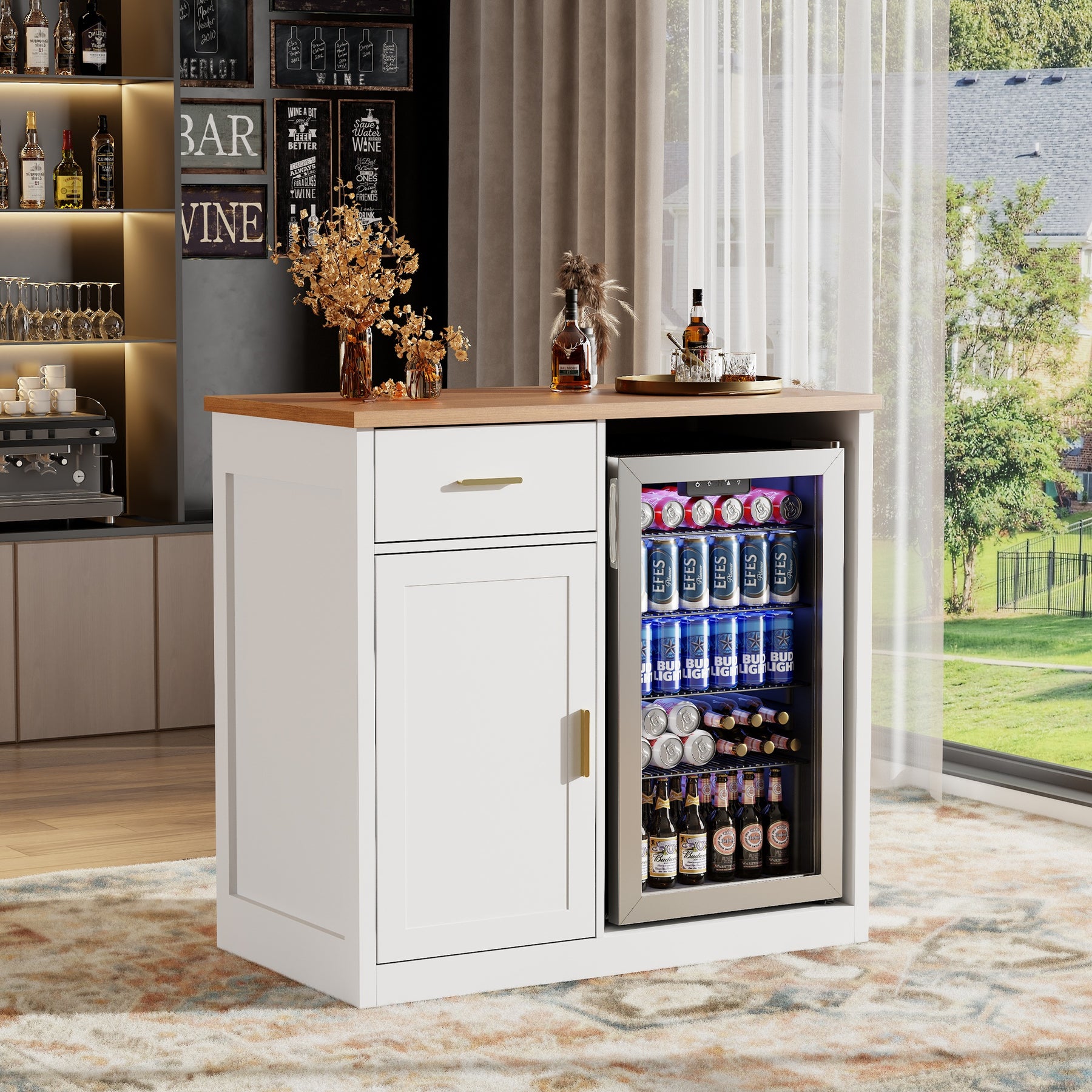 Bar Cabinet With Fridge Space BCF001