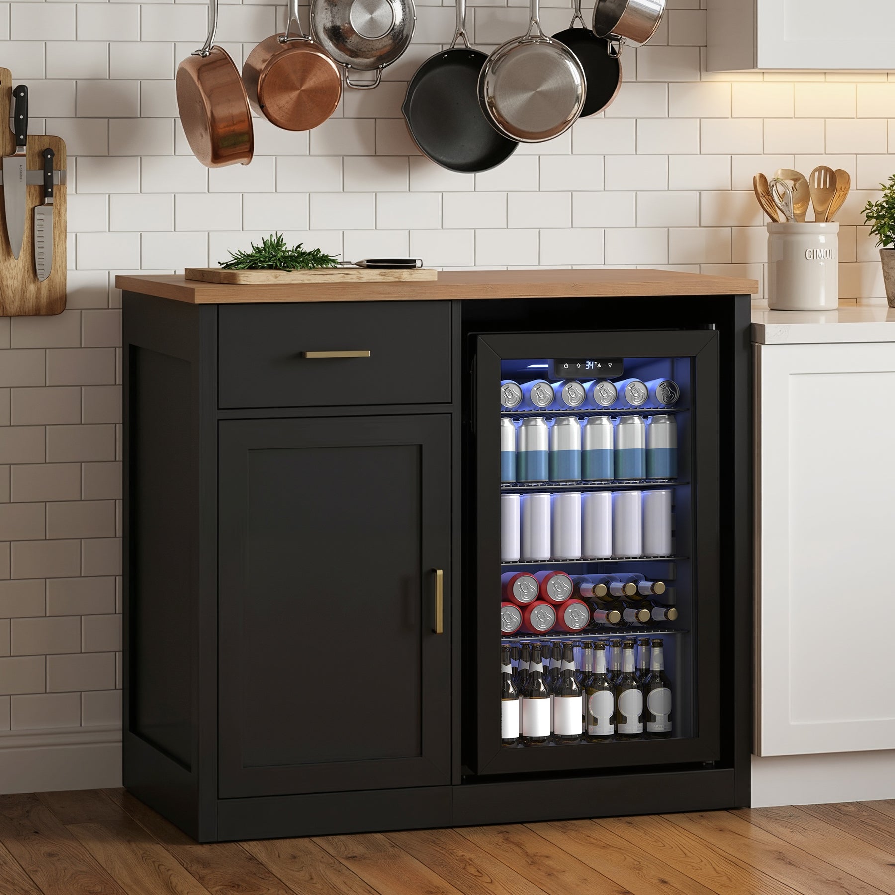 Bar Cabinet With Fridge Space BCF001