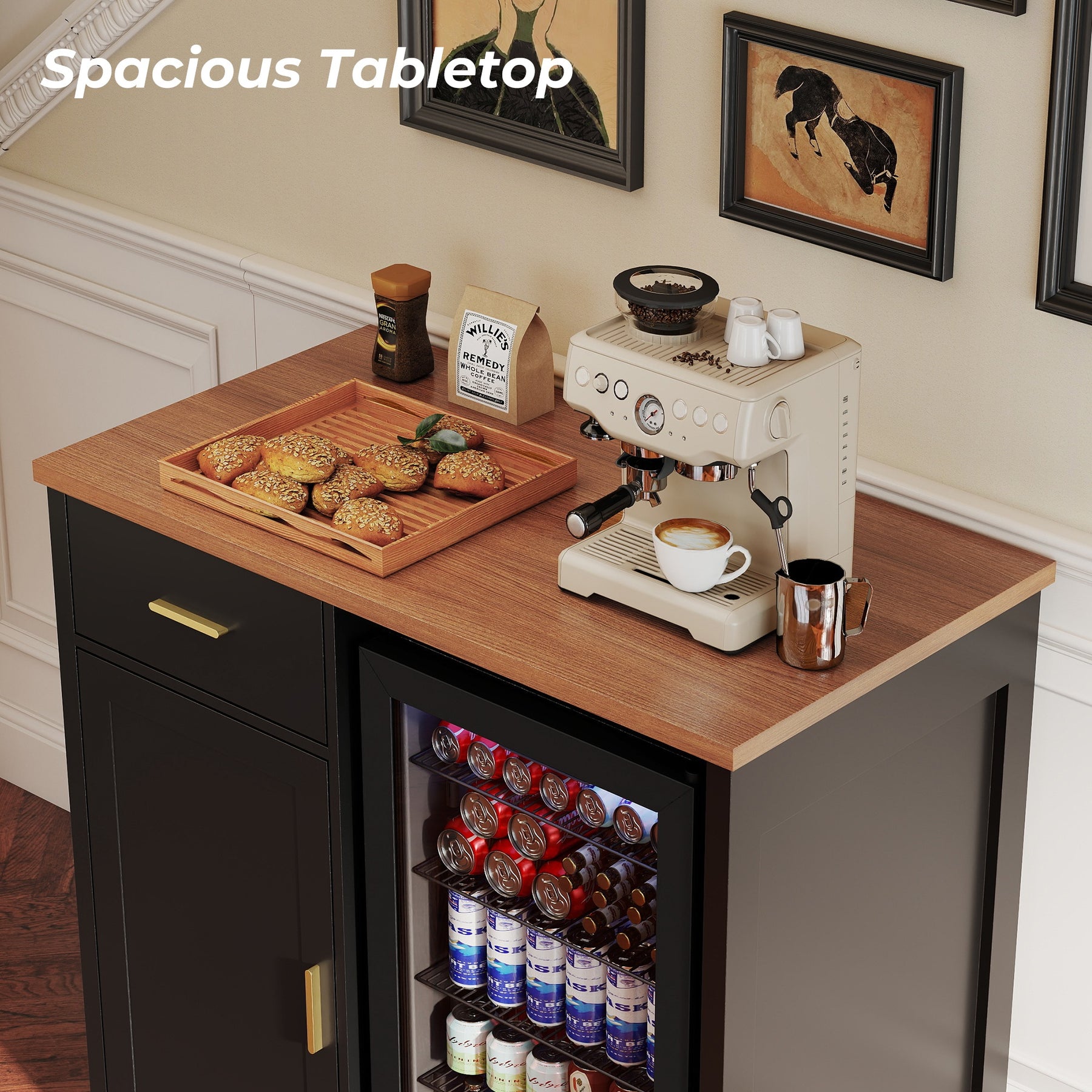 Bar Cabinet With Fridge Space BCF001