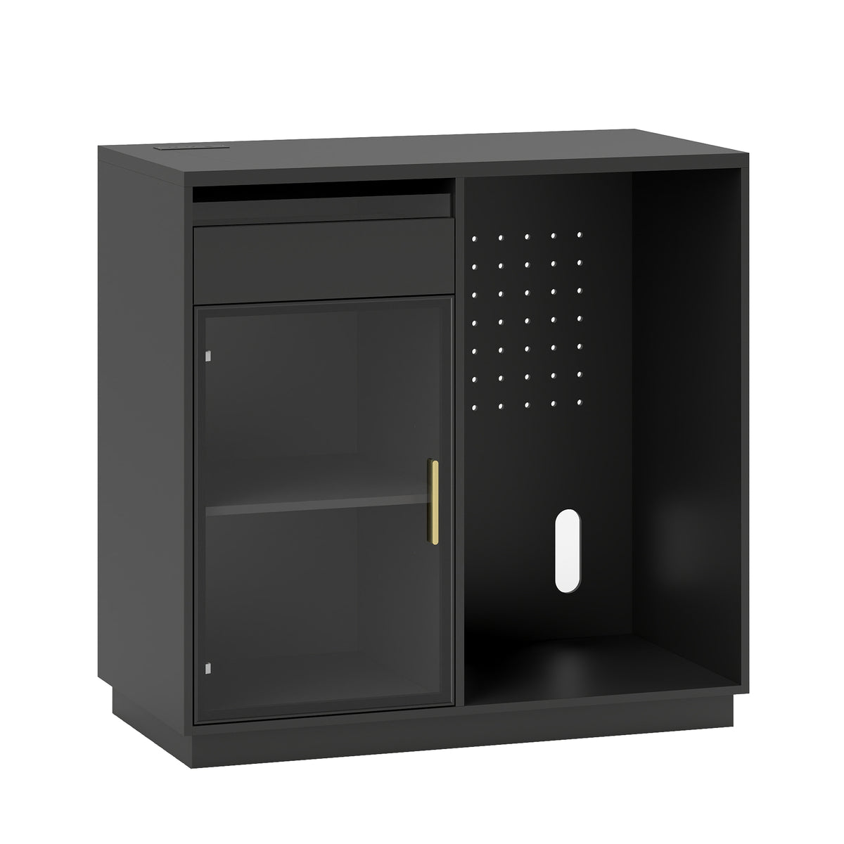 Modern 39" Bar Cabinet with Glass Door , BCF002