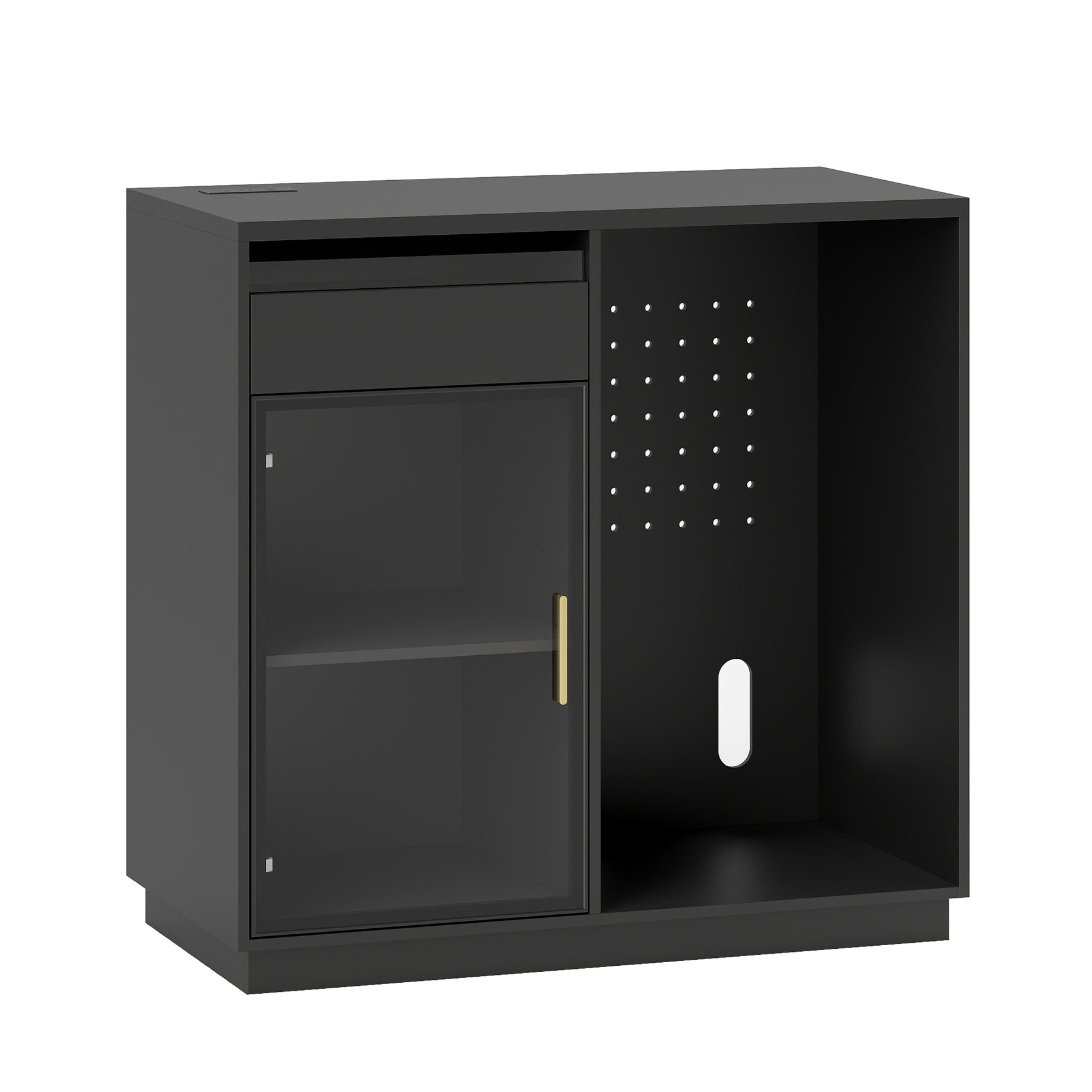 Modern 39" Bar Cabinet with Glass Door , BCF002